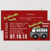 Bachelorette Party Bus Pass Kaart (Voorkant / Achterkant)