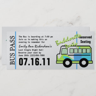 Bachelorette Party Bus Pass Kaart