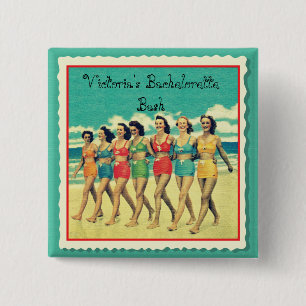 Bachelorette Party Buttonnen Vierkante Button 5,1 Cm