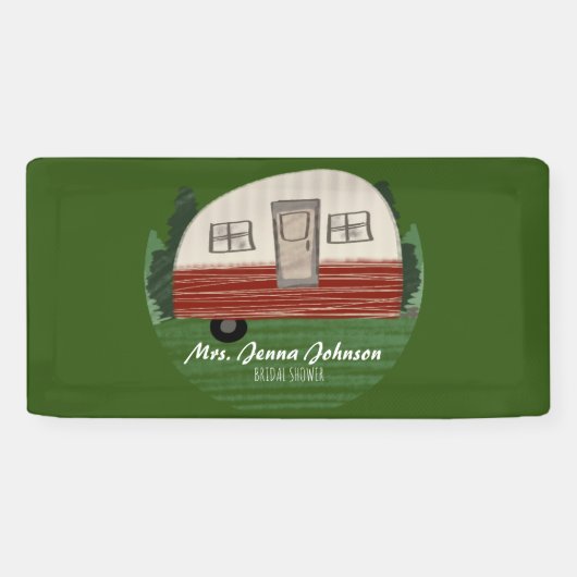 Bachelorette Party Camper Mountains Weekend Green Spandoek (Horizontaal)