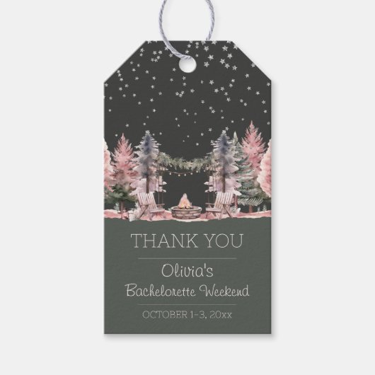 Bachelorette Party Camping Weekend Cadeaulabel (Voorkant)