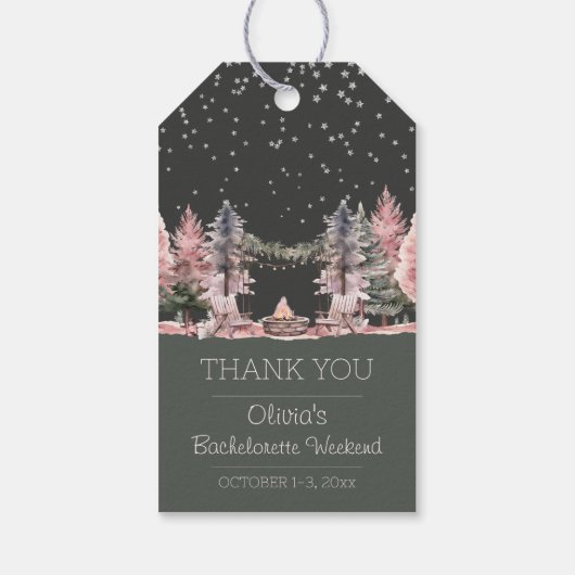 Bachelorette Party Camping Weekend Cadeaulabel (Achterkant)