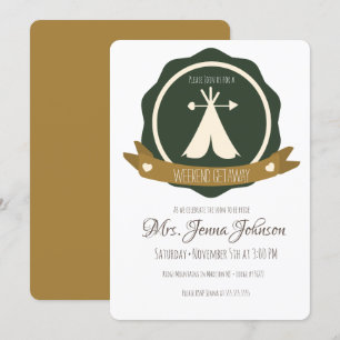 Bachelorette Party Camping Weekend Tent Badge Kaart