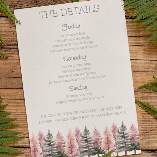 Bachelorette Party Camping weekend uitnodiging