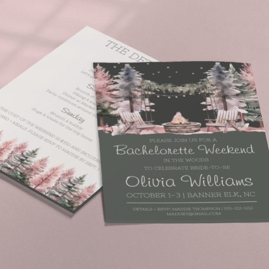 Bachelorette Party Camping weekend uitnodiging