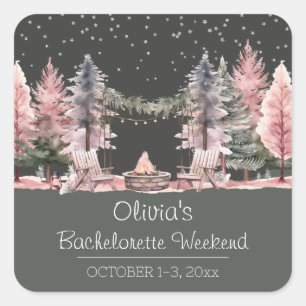 Bachelorette Party Camping Weekend Vierkante Sticker