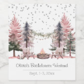 Bachelorette Party Camping Weekend Wijn Etiket (Enkel label)