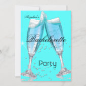 Bachelorette Party Champagne blauwgroen blauw Kaart (Voorkant)