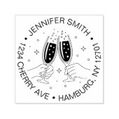 Bachelorette Party Cheers Champagne Zelfinktende Stempel (Design)