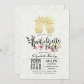 Bachelorette Party Chic Gold Foil Pineapple Coule Kaart (Voorkant / Achterkant)