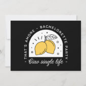 Bachelorette party citroen fruit thema zwart geel kaart (Voorkant)