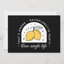 Bachelorette party citroen fruit thema zwart geel kaart