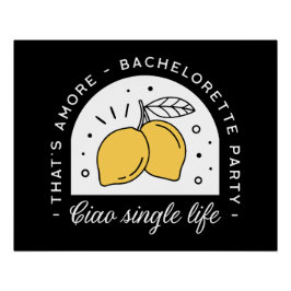 Bachelorette party citroen fruit thema zwart geel perfect poster