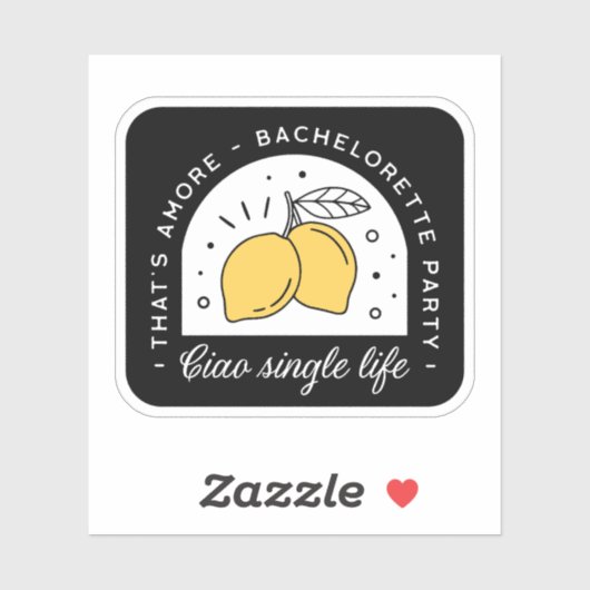 Bachelorette party citroen fruit thema zwart geel sticker (Vel)