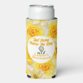 Bachelorette Party Citroen Geel Gepersonaliseerd Seltzer Blikjeskoeler (Seltzer Voorkant)