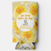 Bachelorette Party Citroen Geel Gepersonaliseerd Seltzer Blikjeskoeler (Voorkant)