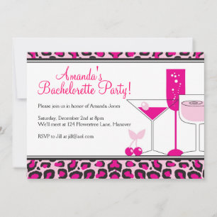 Bachelorette Party Cocktail Leopard Kaart