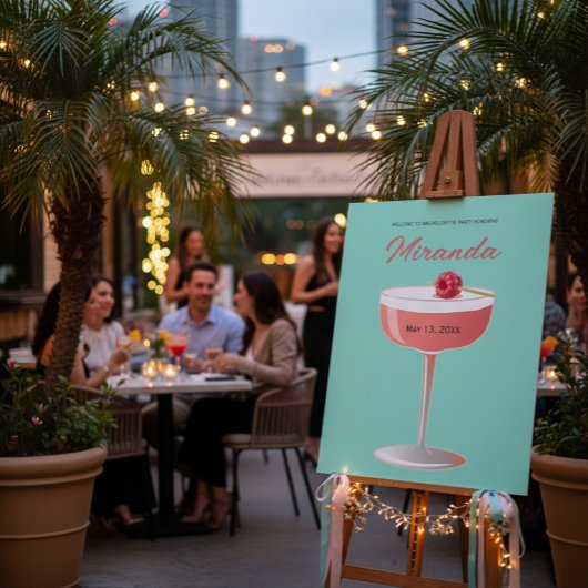 Bachelorette Party Cocktail Welcome Sign Acryl Bord
