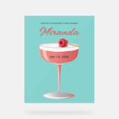 Bachelorette Party Cocktail Welcome Sign Acryl Bord (Voorkant)