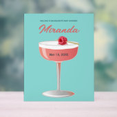 Bachelorette Party Cocktail Welcome Sign Acryl Bord (Neutraal)