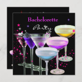 Bachelorette Party Cocktails Champagne Pink Kaart (Voorkant / Achterkant)