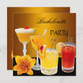 Bachelorette Party Cocktails Drinken Kaart (Voorkant / Achterkant)