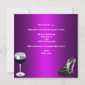 Bachelorette Party Cocktails Magenta Black Corset Kaart (Achterkant)