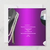 Bachelorette Party Cocktails Magenta Black Corset Kaart (Achterkant)