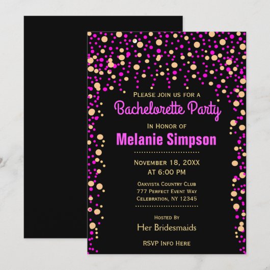 Bachelorette Party | CONFETTI Kaart (Voorkant / Achterkant)