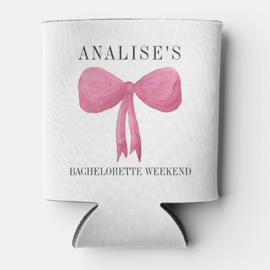 Bachelorette Party Coozie Cooler Roze Pastel Bow (Voorkant)