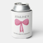 Bachelorette Party Coozie Cooler Roze Pastel Bow (Blikje Achterkant)