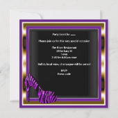 Bachelorette Party Corset Paarse Zebra Goud Kaart (Achterkant)