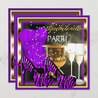 Bachelorette Party Corset Paarse Zebra Goud Kaart