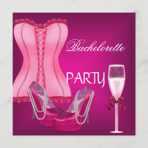 Bachelorette Party Corset Pink Shoes Hi Heels Kaart