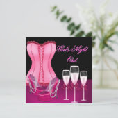 Bachelorette Party Corset Pink Shoes Hi Heels Kaart (Staand voorkant)