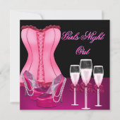 Bachelorette Party Corset Pink Shoes Hi Heels Kaart (Voorkant)