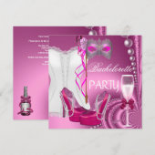 Bachelorette Party Corset Pink Shoetmasker Kaart (Voorkant / Achterkant)