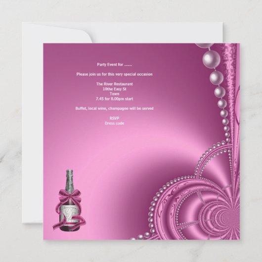 Bachelorette Party Corset Pink Shoetmasker Kaart (Achterkant)