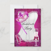Bachelorette Party Corset Pink Shoetmasker Kaart (Voorkant)