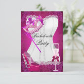 Bachelorette Party Corset Pink Shoetmasker Kaart (Staand voorkant)