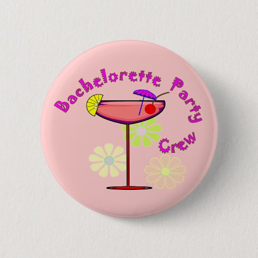 Bachelorette Party Crew T-Shirts/Buttonnen Ronde Button 5,7 Cm (Voorkant)
