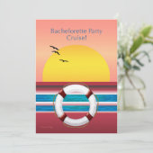 Bachelorette Party Cruise Invite - Sunset Design Kaart (Staand voorkant)