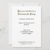 Bachelorette Party Custom Invitation Kaart (Achterkant)
