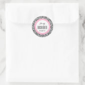 BACHELORETTE PARTY Custom Name V01 ZWART ROZE Ronde Sticker (Tas)