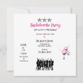 Bachelorette Party Dansen op Martini Glass Kaart (Achterkant)