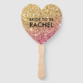 BACHELORETTE PARTY DECOR moderne chique gouden gli Handwaaier (Achterkant)