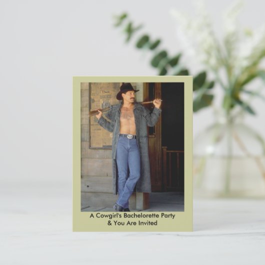 Bachelorette party Down Invitation Kaart (Staand voorkant)