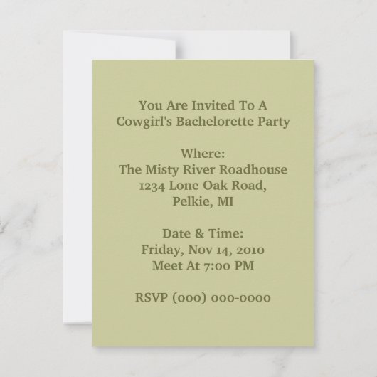 Bachelorette party Down Invitation Kaart (Achterkant)