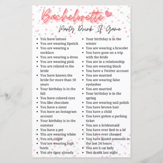 Bachelorette Party Drink bij game (Voorkant)