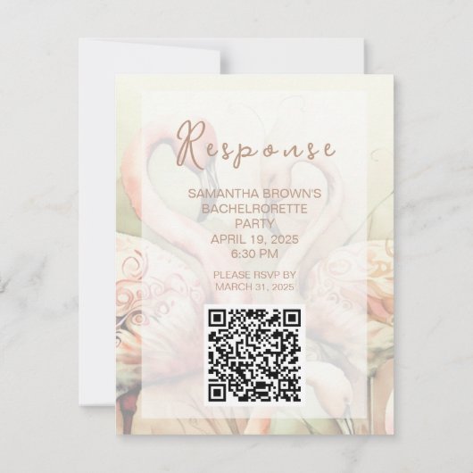 Bachelorette Party Event QR Code Response Kaart (Achterkant)
